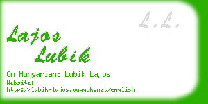 lajos lubik business card